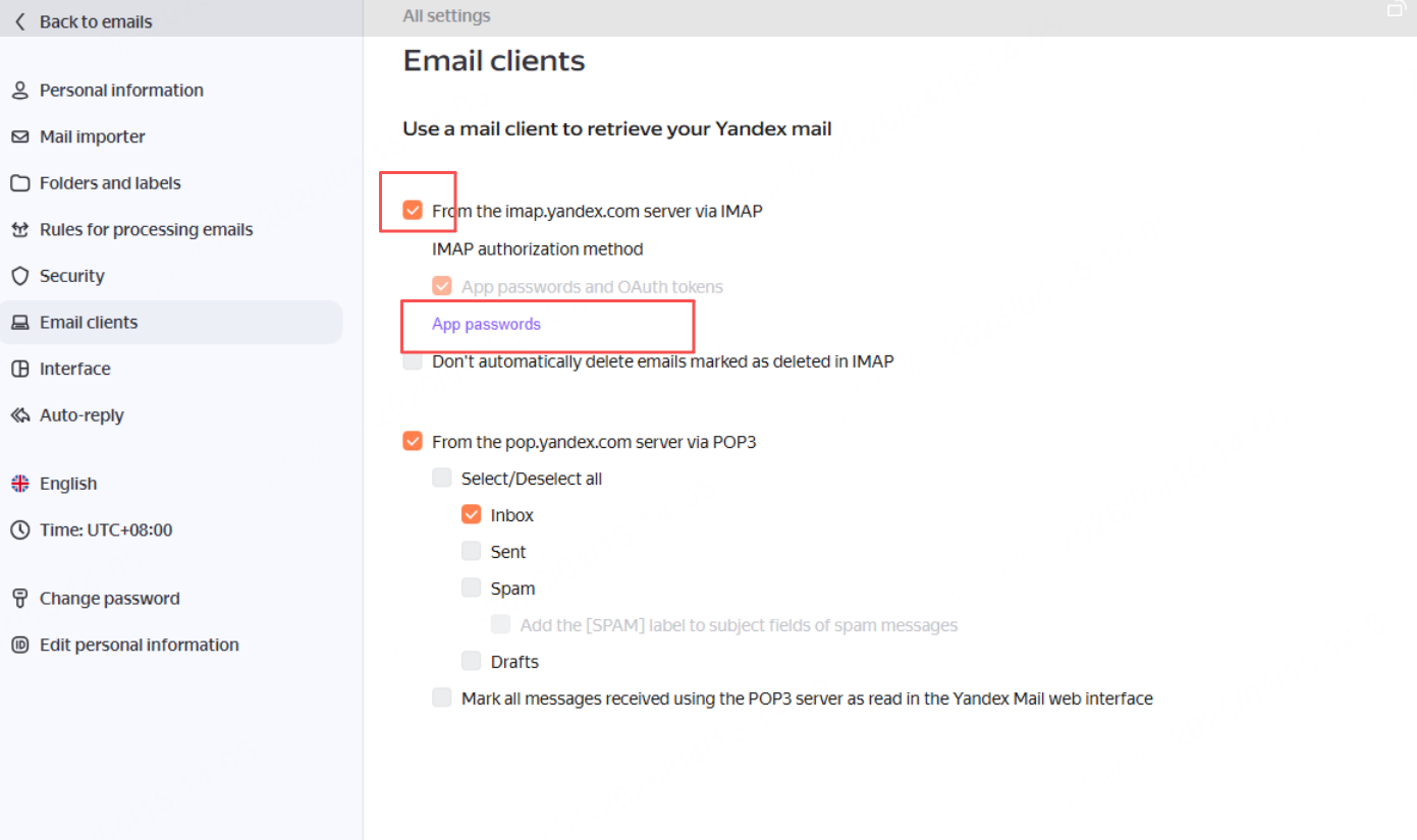 勾选 IMAP 并保存